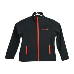 Tipsy Full-zip Colorado‎ Jacket Women's XL Black w/ Hot Pink Trim, Embroidered